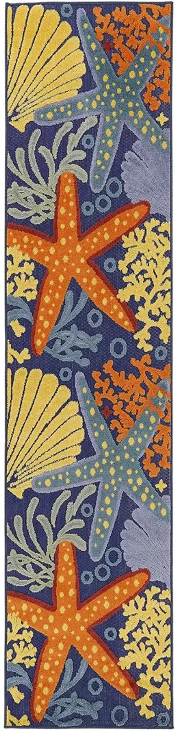 Aloha ALH24 Navy/Multicolor 2' x 6' Rug