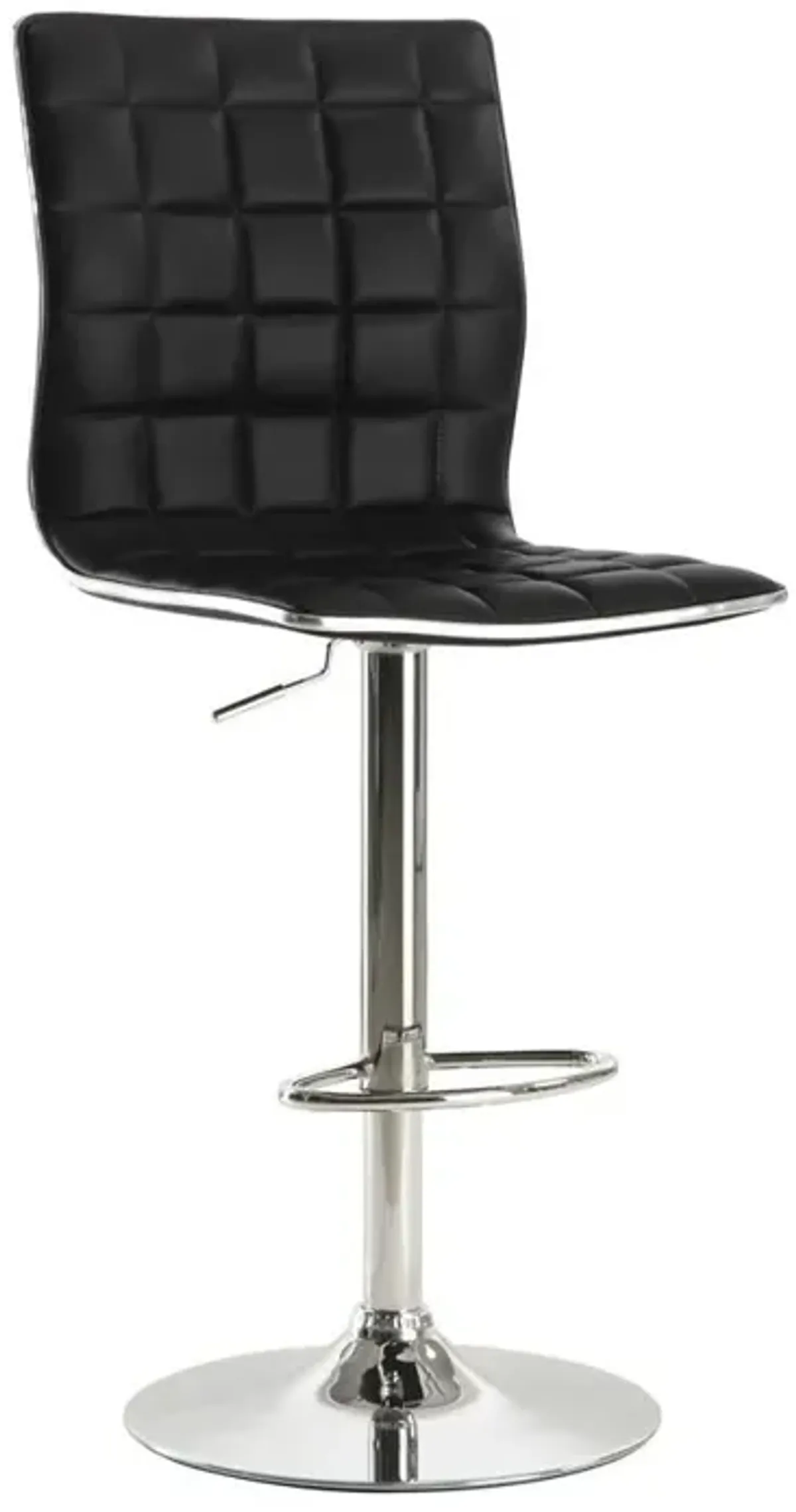 Ashbury Upholstered Adjustable Bar Stools Black and Chrome (Set of 2)