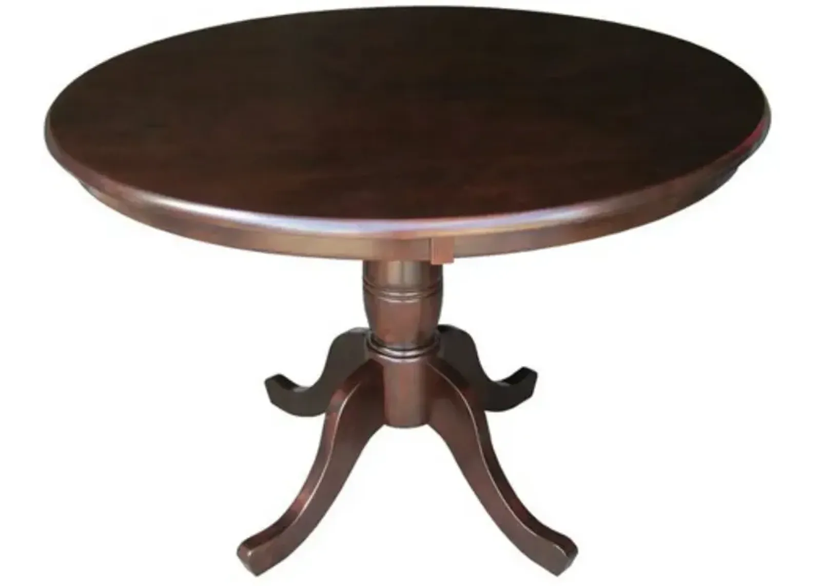 Hivvago Round 36-inch Solid Wood Kitchen Dining Table in Rich Mocha