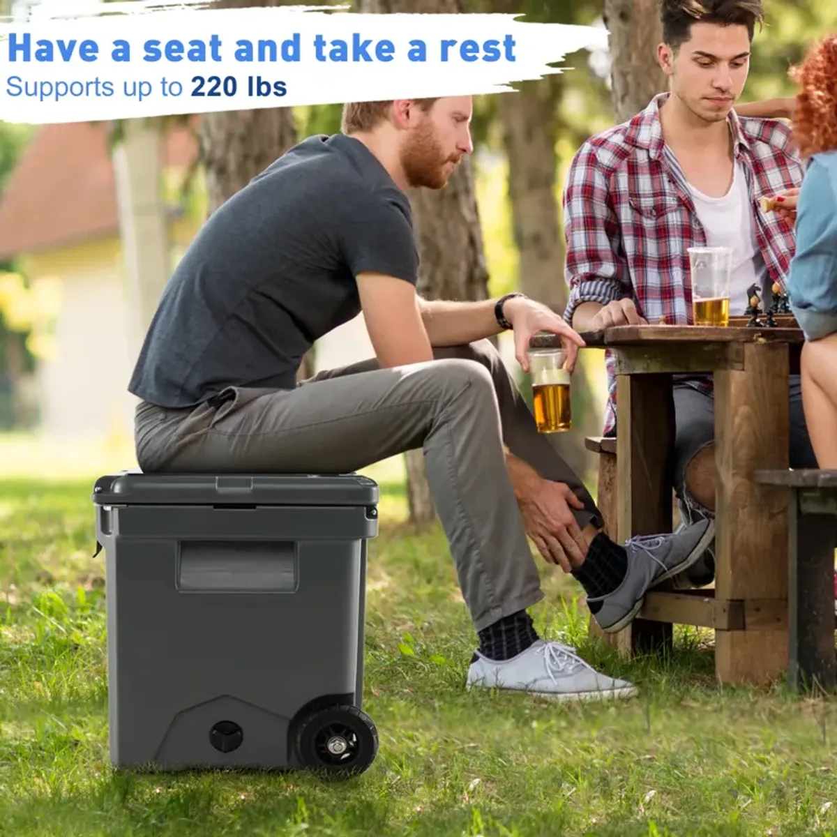 42 Quart Hard Cooler with Wheels and Handle