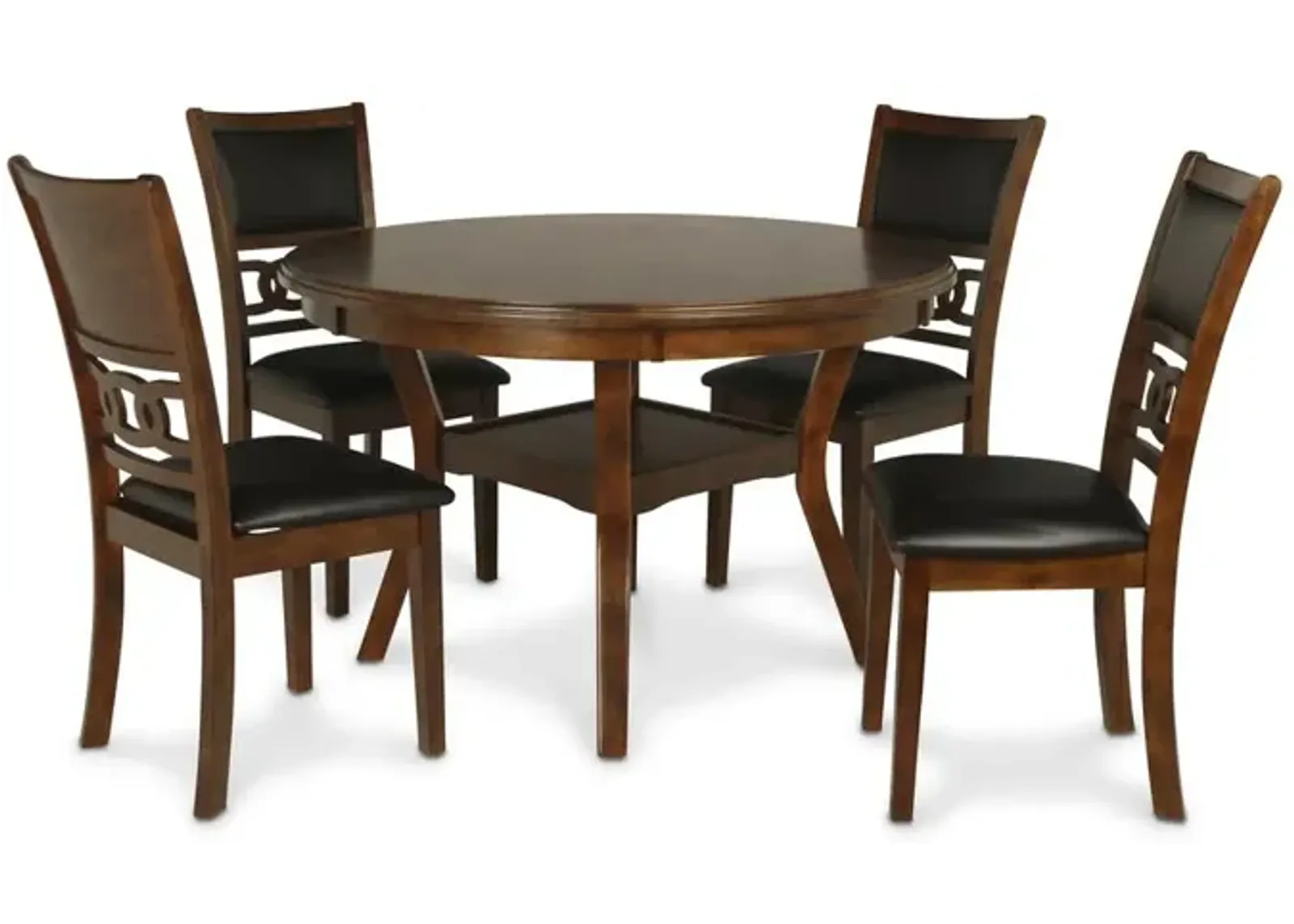 New Classic Furniture Furniture Gia Solid Wood 5-Piece Round Dining Set in Brown