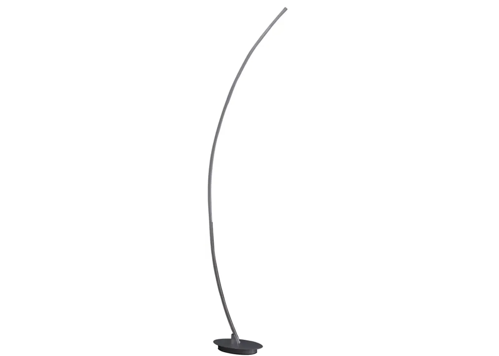 Floor LED Lamp with Metal Arched Design, Brushed Silver-Benzara