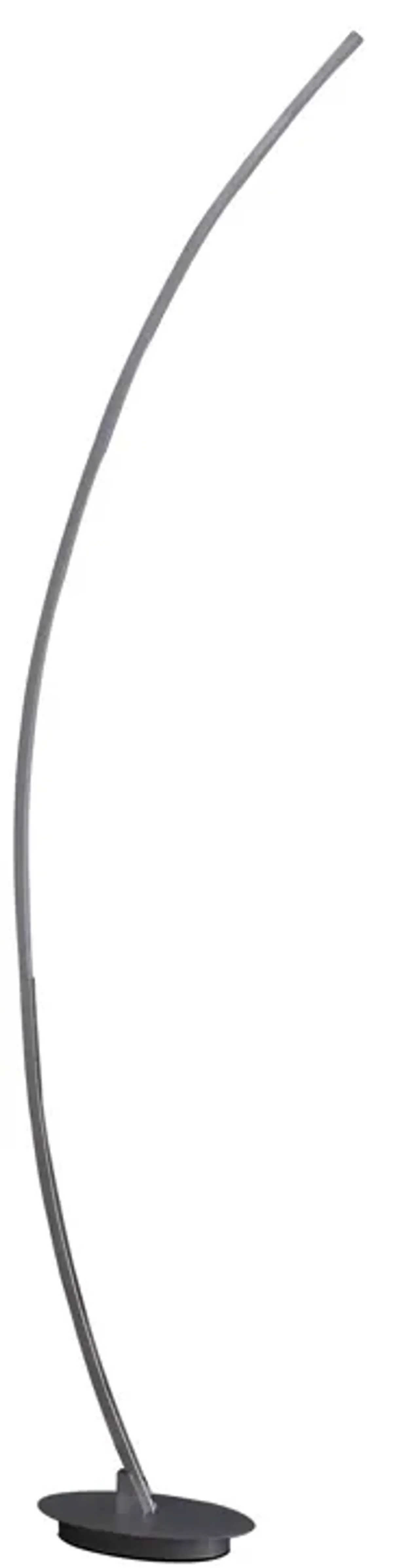 Floor LED Lamp with Metal Arched Design, Brushed Silver-Benzara