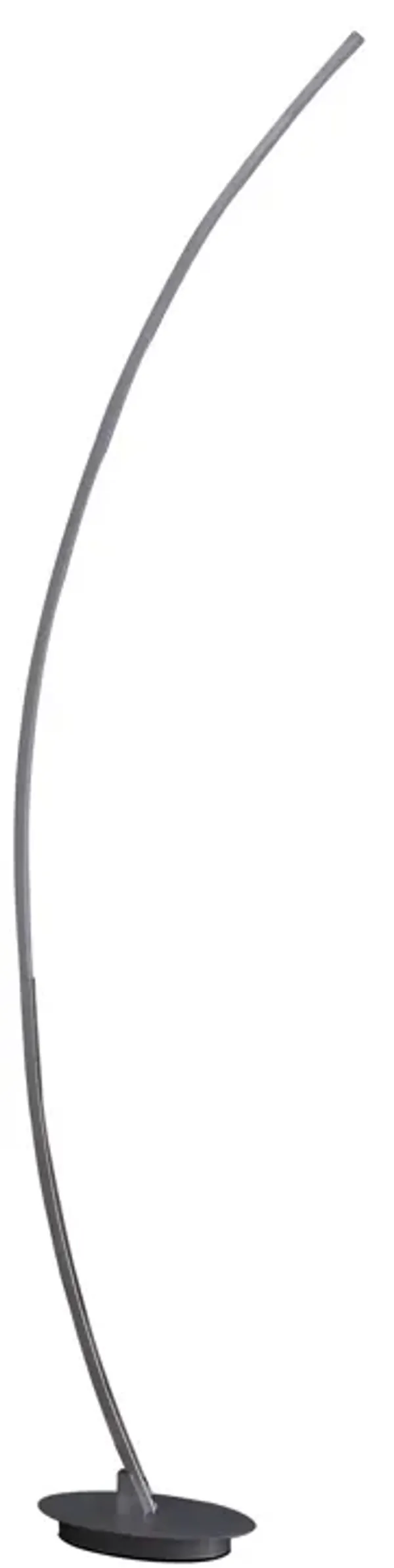 Floor LED Lamp with Metal Arched Design, Brushed Silver-Benzara