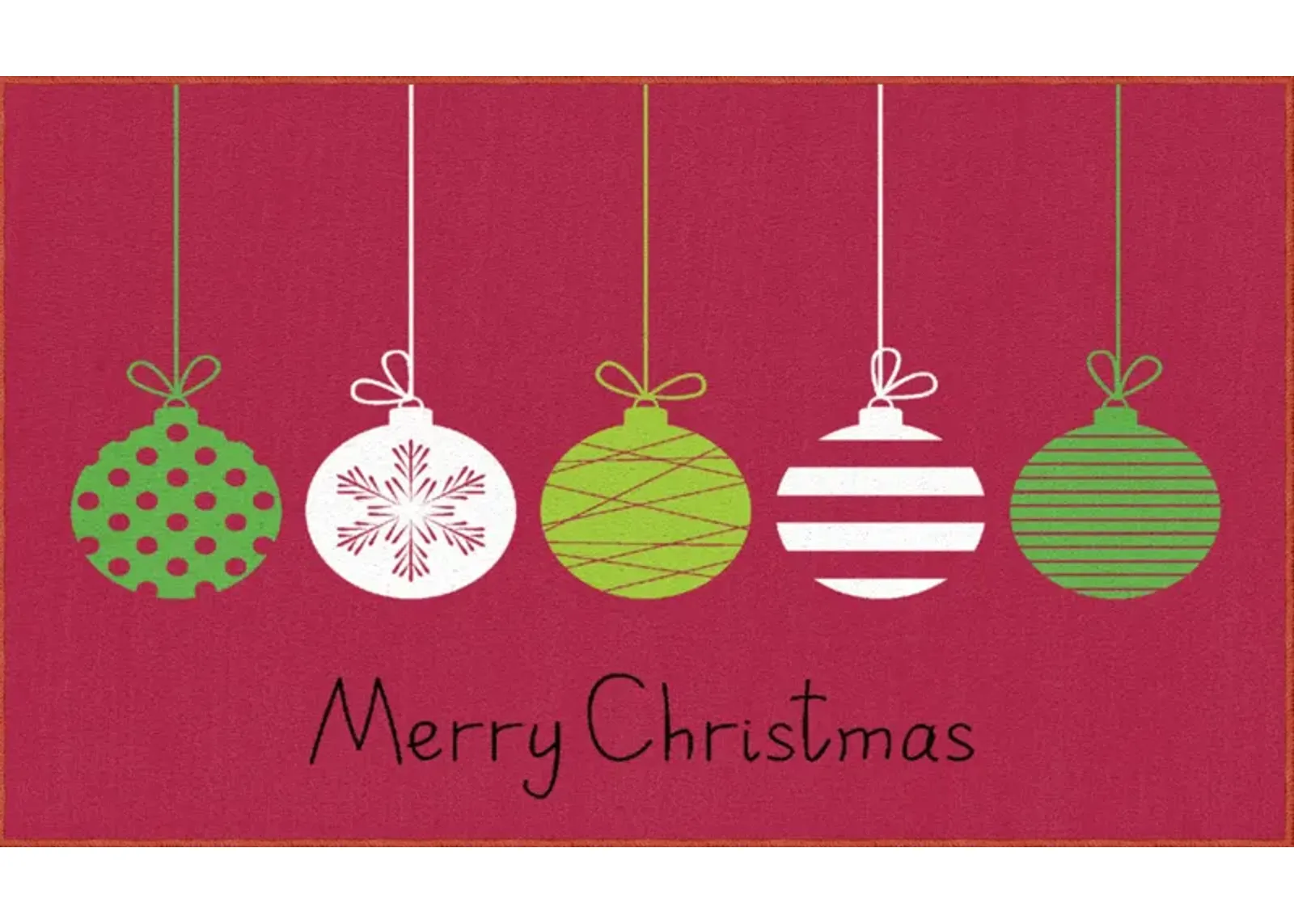 Merry Ornaments Black 2' x 3' 4" Kitchen Mat