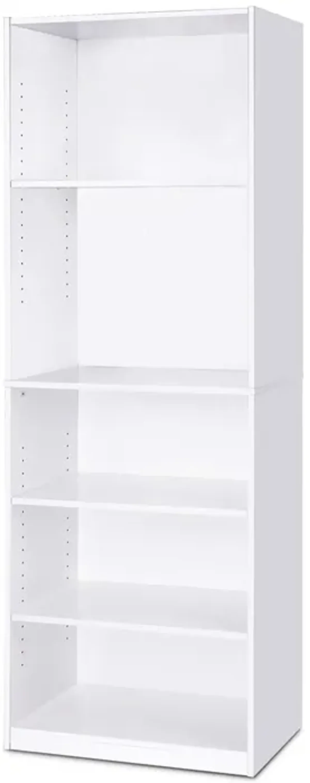 Hivvago Modern 5-Shelf Bookcase in White Wood Finish