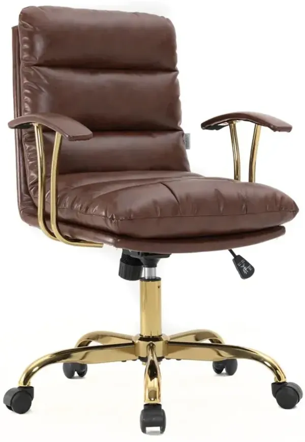 LeisureMod Regina Modern Executive Leather Office Chair