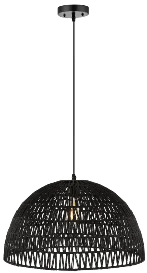 Campana Bohemian Modern Woven Rattaniron LED Pendant