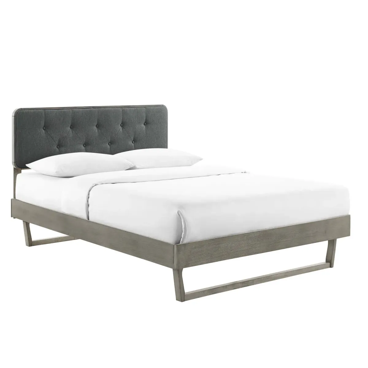 Modway - Bridgette King Wood Platform Bed with Angular Frame