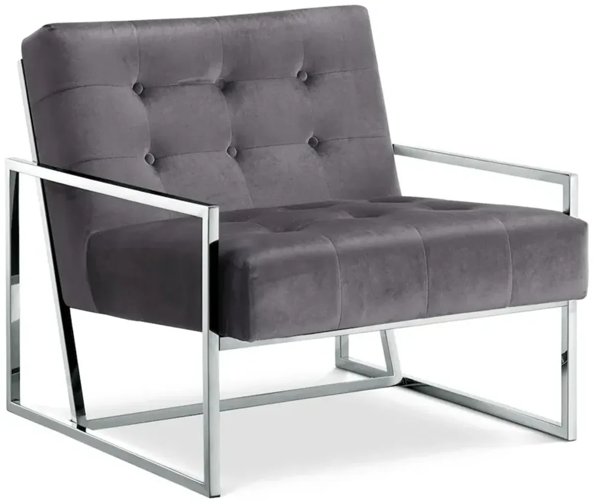 Meridian Furniture Alexis Grey Velvet Accent Chair