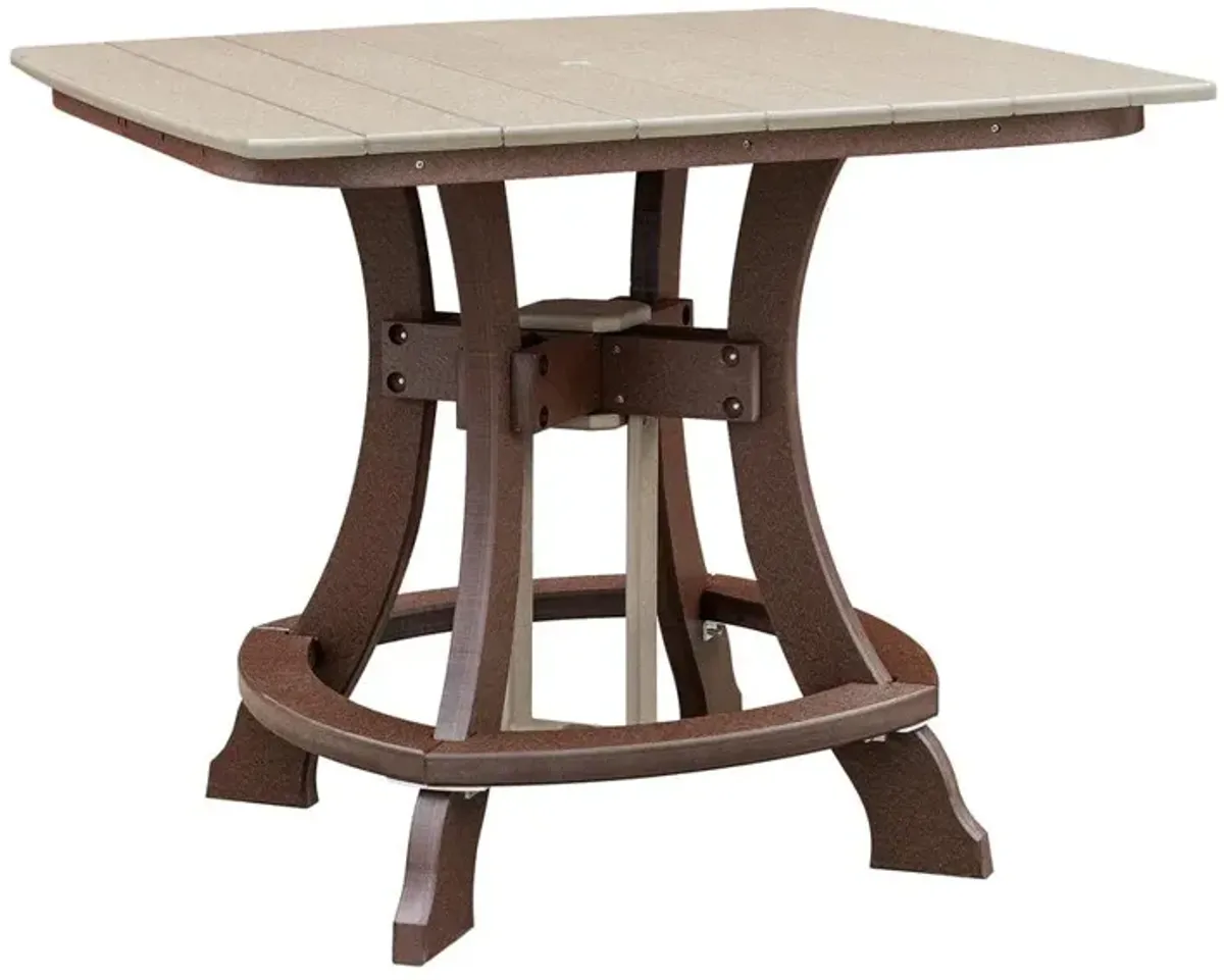 OS Home and Office Model 44S-C-WWTB Counter Height Square Table in Weatherwood with Tudor Brown Base