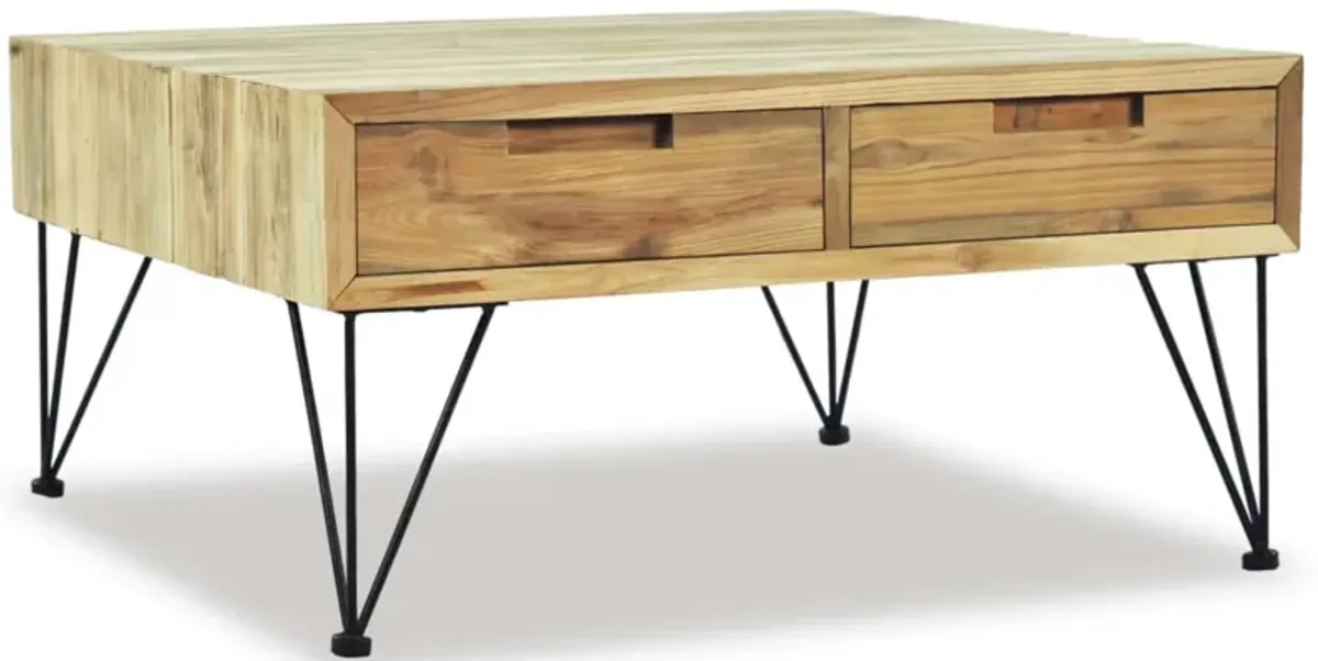 vidaXL Coffee Table 31.5"x31.5"x15.7" Solid Teak