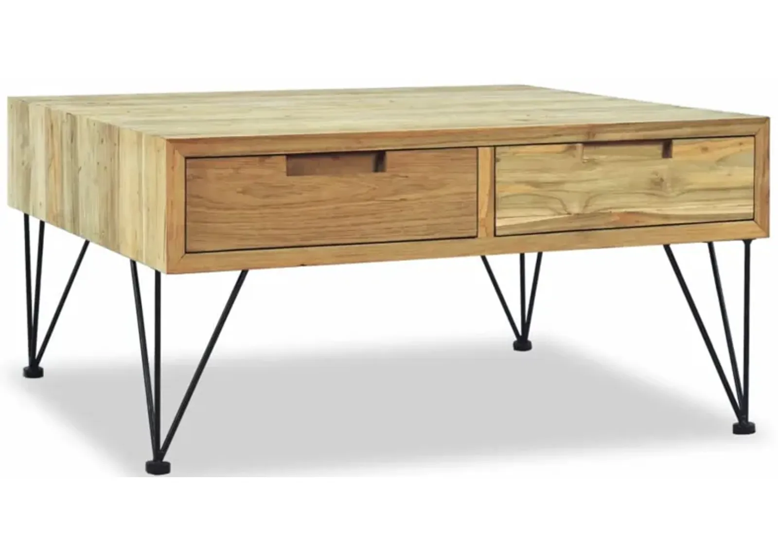 vidaXL Coffee Table 31.5"x31.5"x15.7" Solid Teak