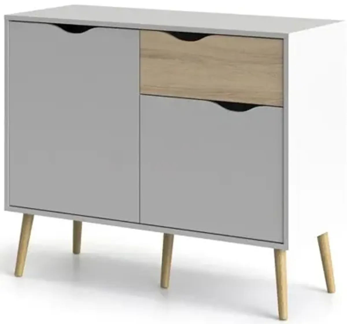 Tvilum Diana Sideboard with 2 Doors and 1 Drawer, White/Oak Structure