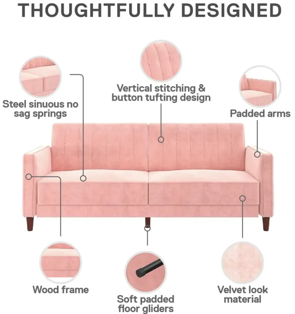 Levi Tufted Transitional Futon