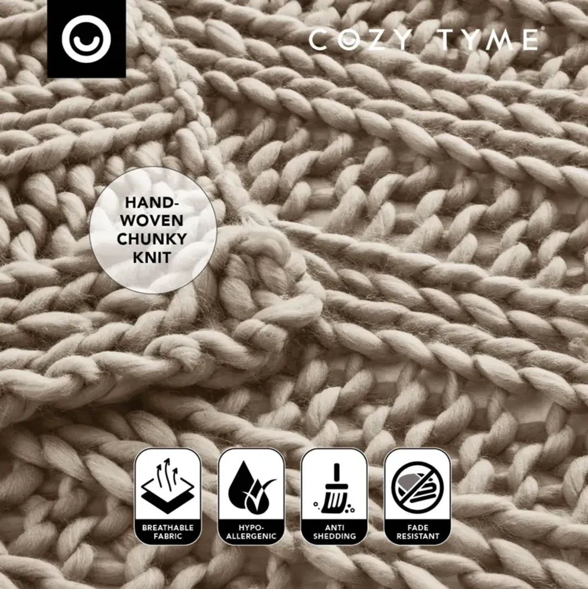 Cozy Tyme Joubert Channel Knit Throw 50"x70".