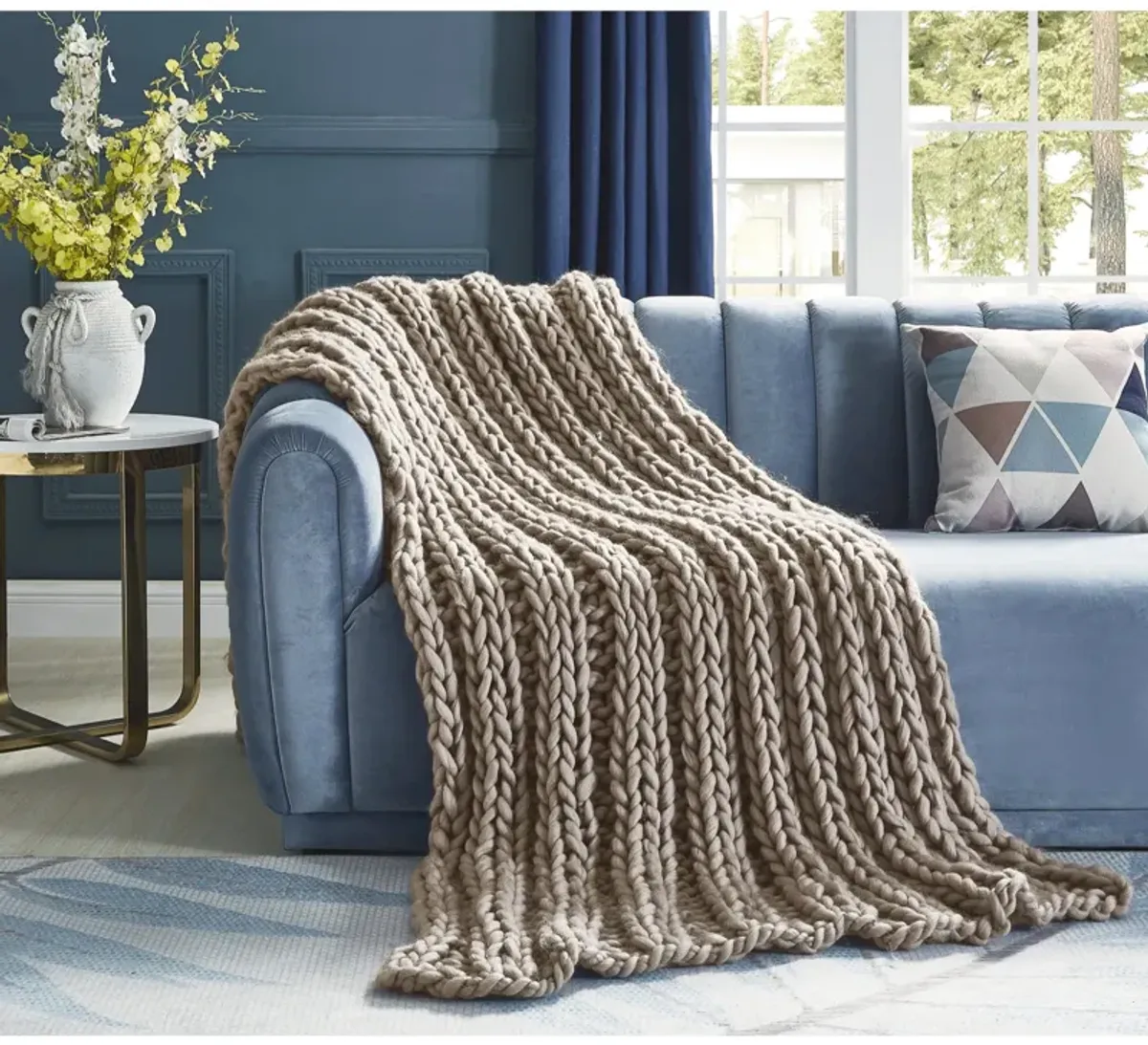 Cozy Tyme Joubert Channel Knit Throw 50"x70".