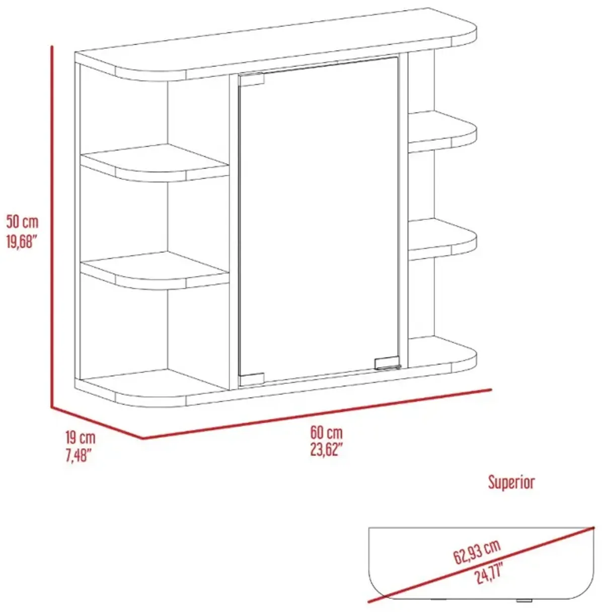 Medicine Cabinet Milano, Bathroom, Light Gray