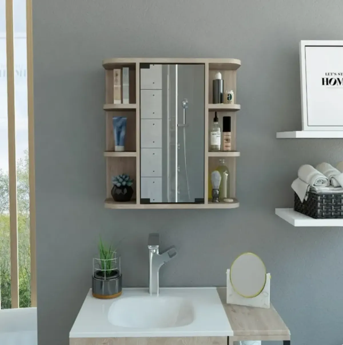 Medicine Cabinet Milano, Bathroom, Light Gray