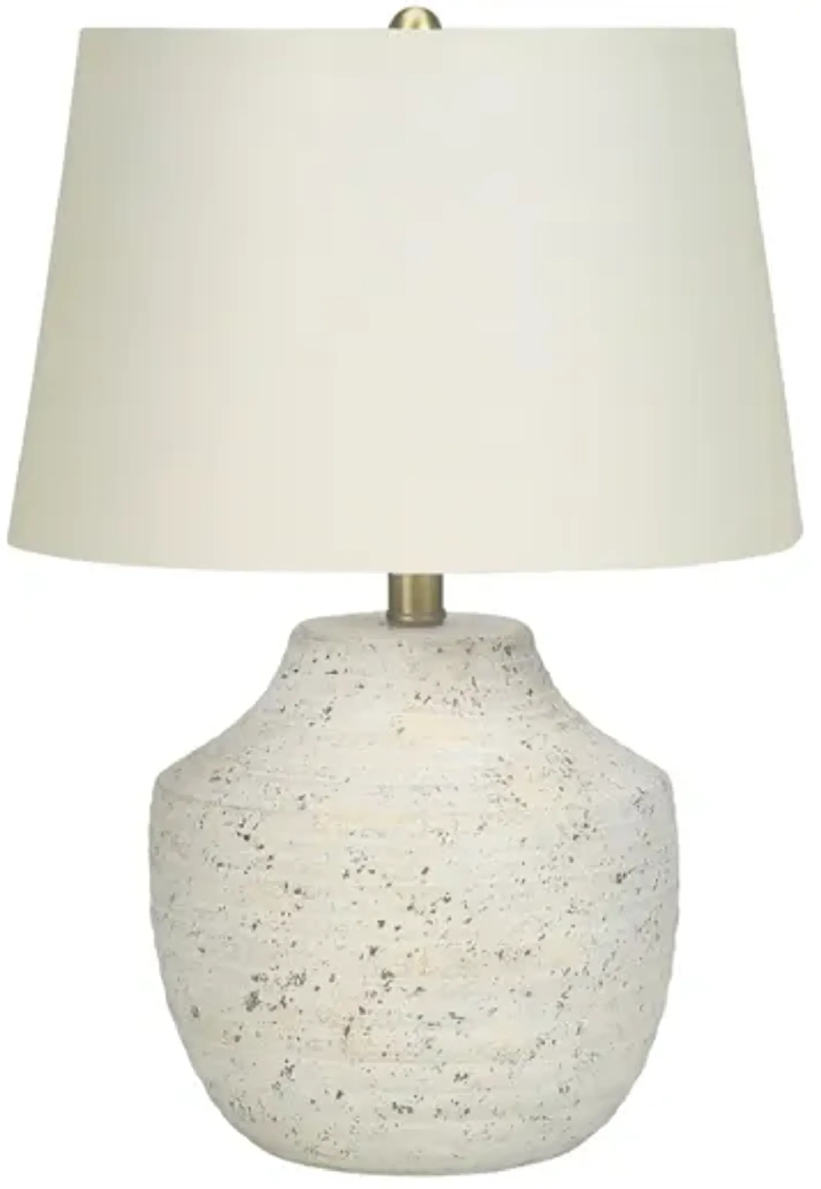 Monarch Specialties 9730 - Lighting, 20"H, Table Lamp, Cream Concrete, Ivory / Cream Shade, Modern