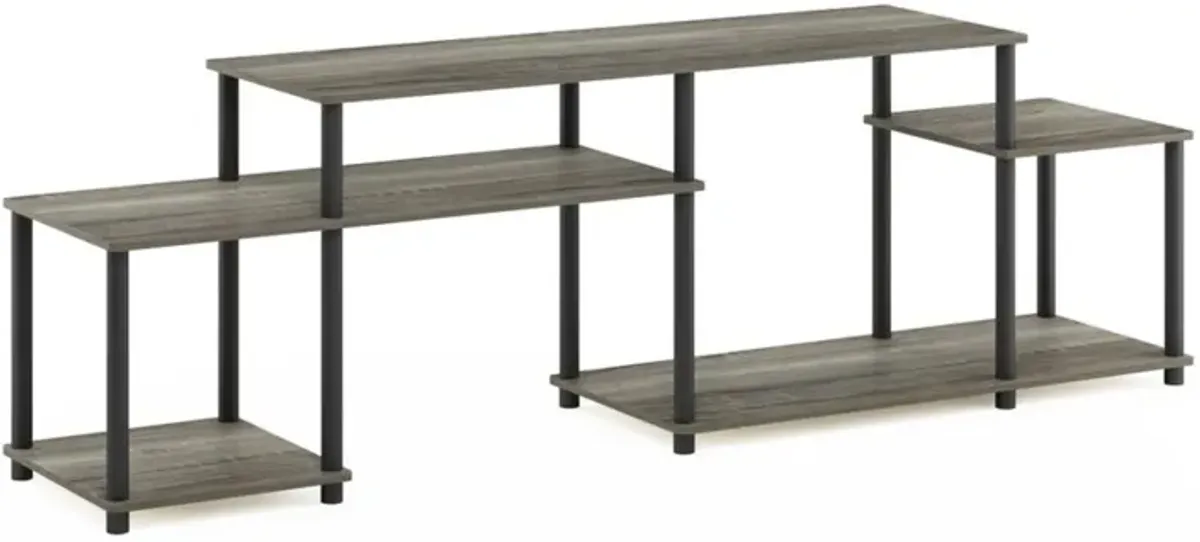 Furinno Furinno Turn-N-Tube Handel TV Stand for TV up to 55 Inch, French Oak Grey/Black