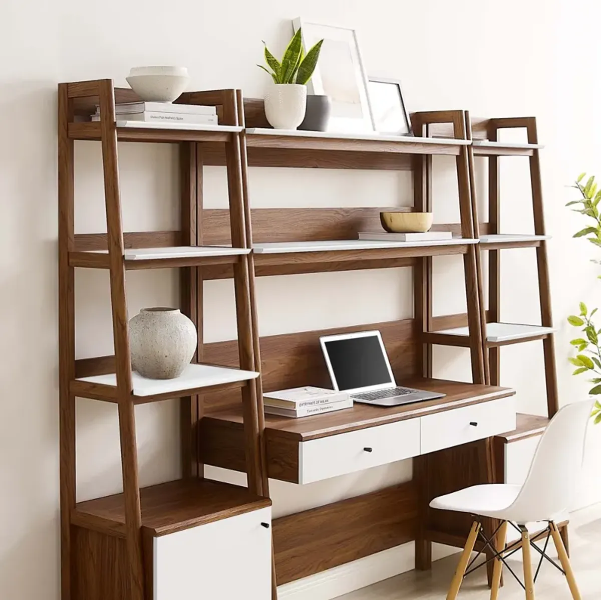 Bixby 3-Piece Wood Office Desk and Bookshelf