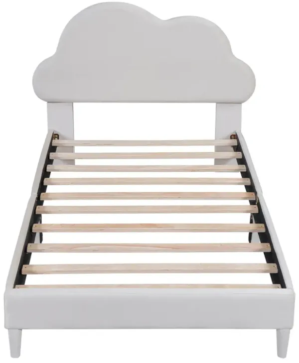 Merax Upholstered Cloud-Shape Platform Bed