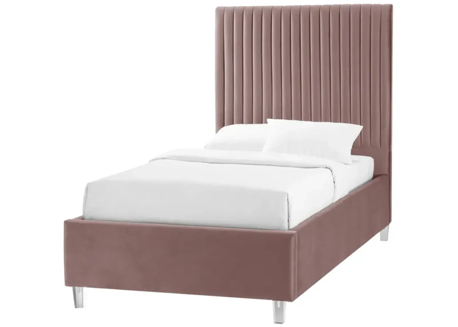 Inspired Home Jaylanie Velvet Platform Bed