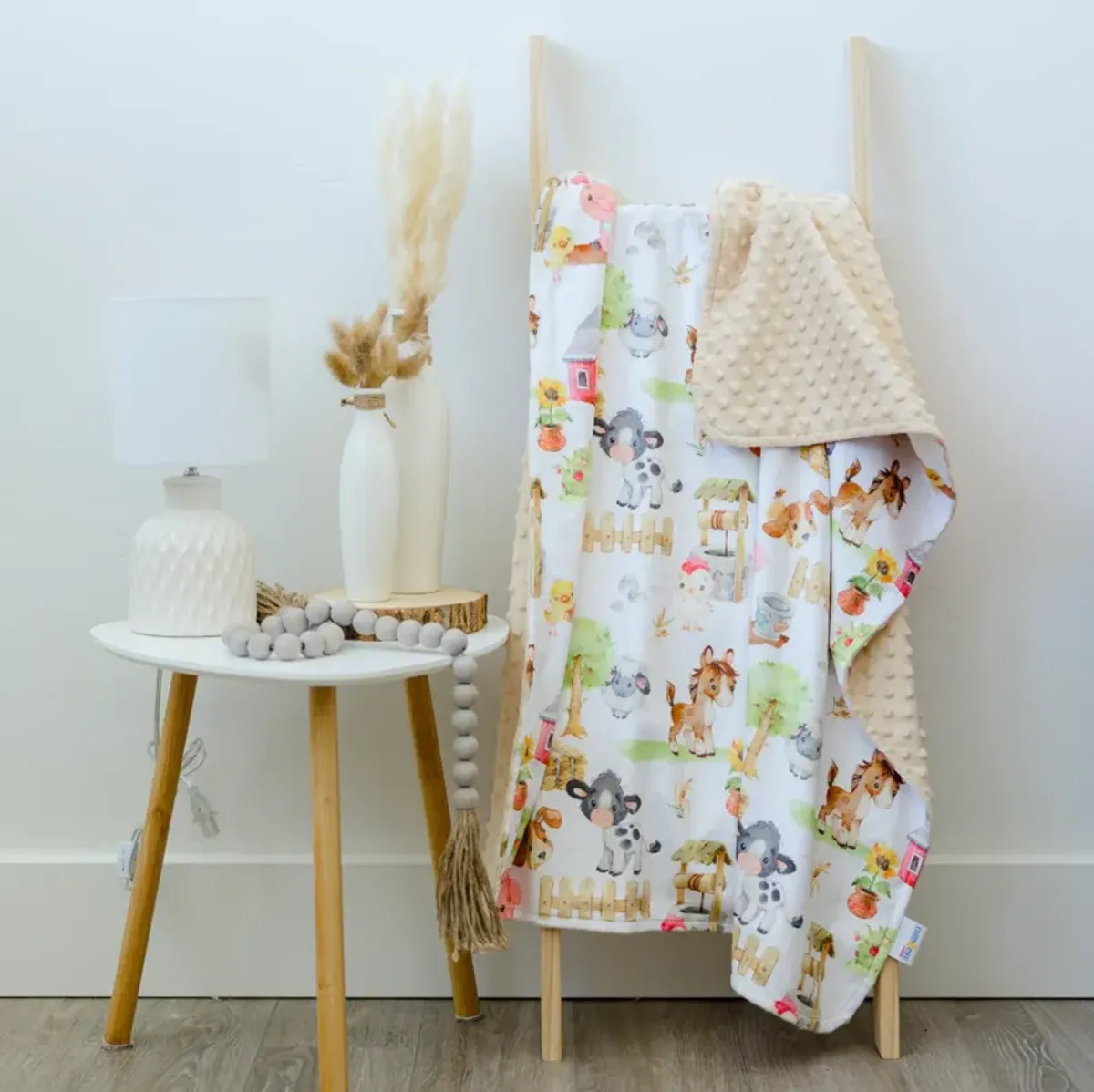 Honey Lemonade - Premium Baby & Toddler Minky Blanket (Farm Animals)