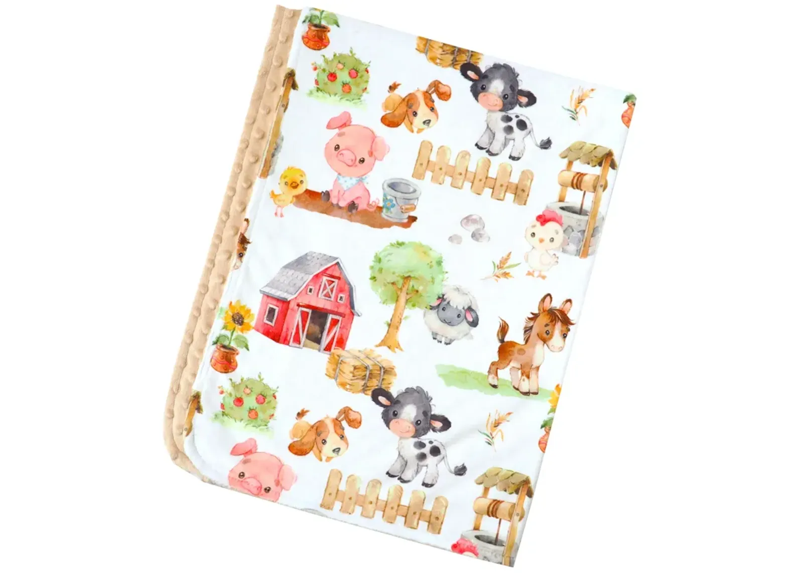 Honey Lemonade - Premium Baby & Toddler Minky Blanket (Farm Animals)