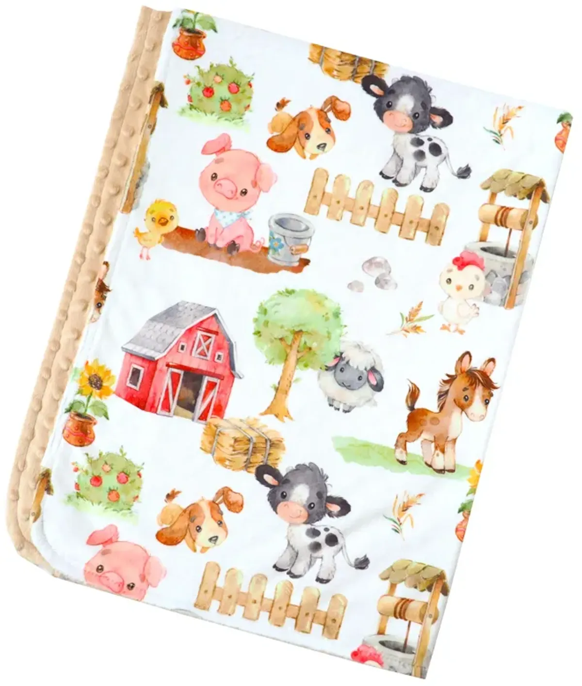 Honey Lemonade - Premium Baby & Toddler Minky Blanket (Farm Animals)