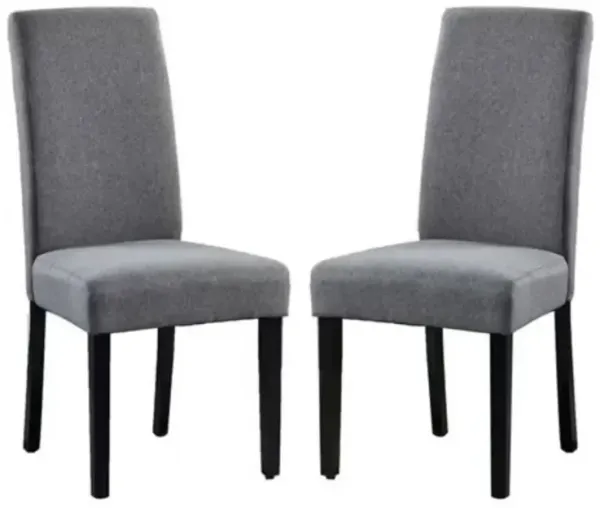 Set of 2 Modern Fabric Upholstered Dining Chair with Wood Legs