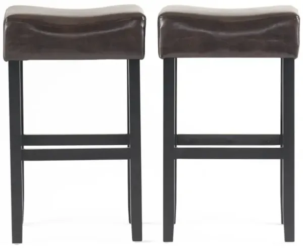 Streamdale Luxurious Faux Leather Bar Stool with Sturdy Rubberwood Legs for Modern Dining