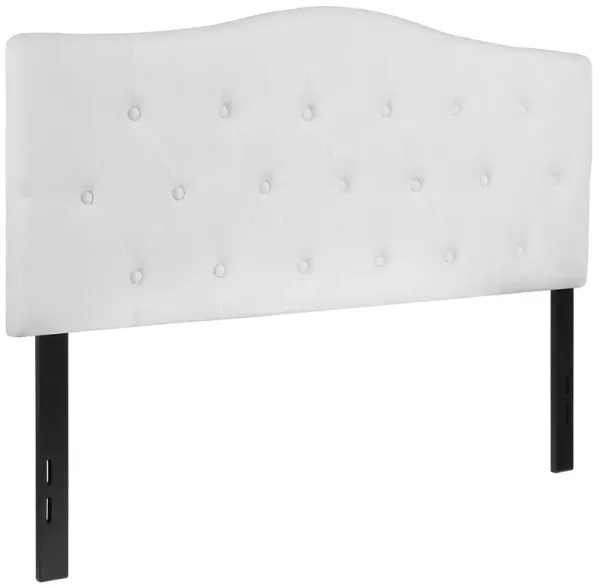 Flash Furniture Cambridge Tufted Upholstered Full Size Headboard in White Fabric