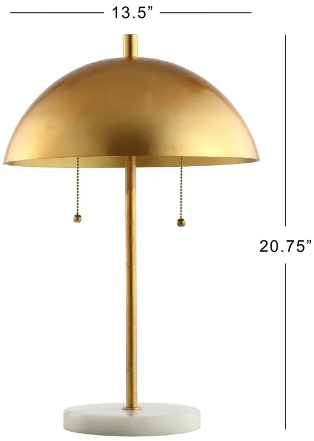 Ella Dome Metal with Marble Base LED Table Lamp