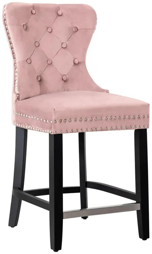 WestinTrends 24" Tufted Velvet Counter Stool