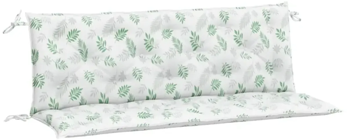 vidaXL Indoor/Outdoor Bench Cushions 2 pcs, Patio Loveseat Cushions, Porch Swing Seat Cushions, Non-Slip, Water-Repellent, Breathable, Resilient, Leaf Pattern 59.1"x19.7"x2.8" Oxford Fabric