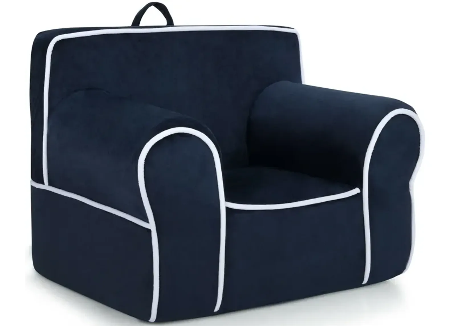 Upholstered Kids Sofa with Velvet Fabric and High-Quality Sponge