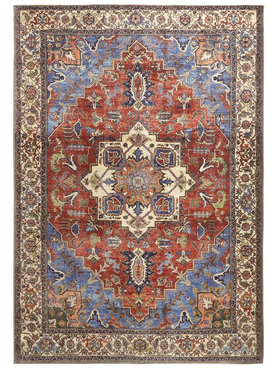 Percy 39AHF Blue/Red/Ivory 4' x 6' Rug