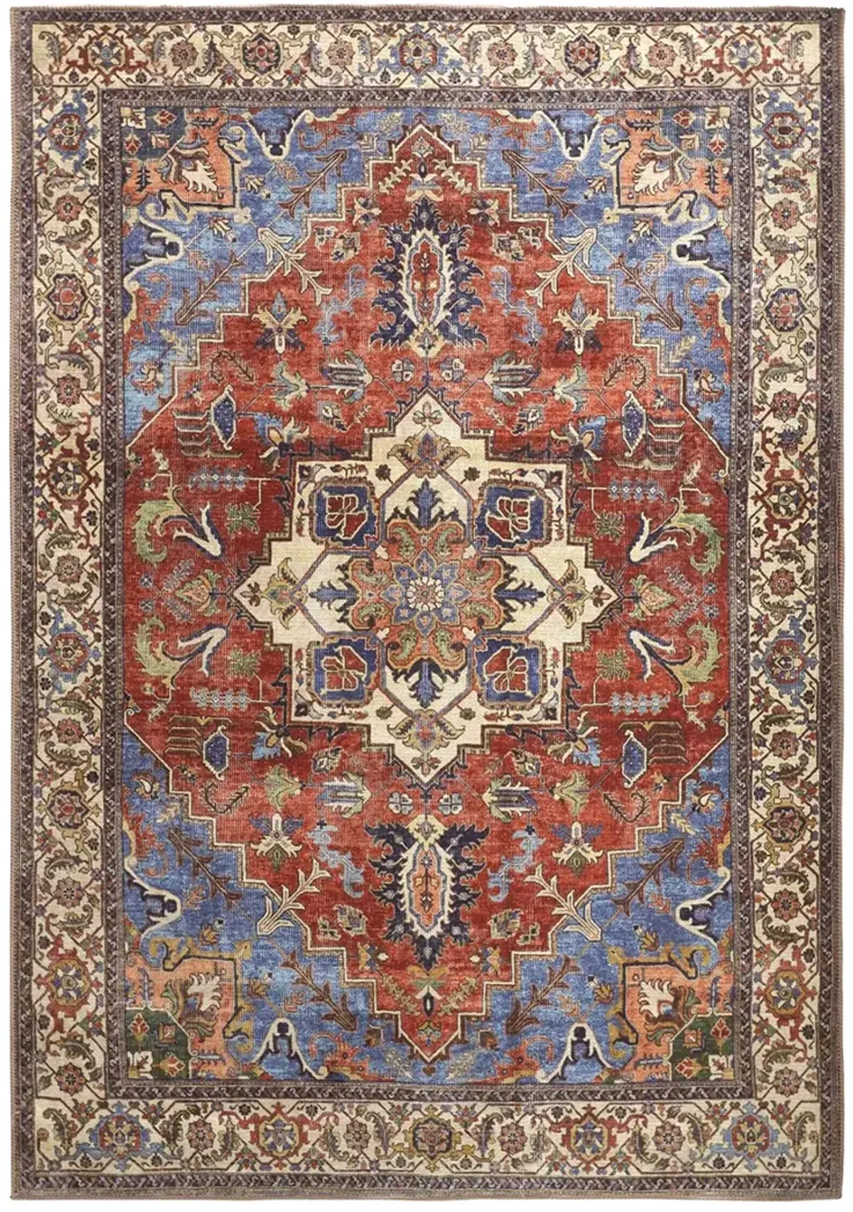 Percy 39AHF Blue/Red/Ivory 4' x 6' Rug