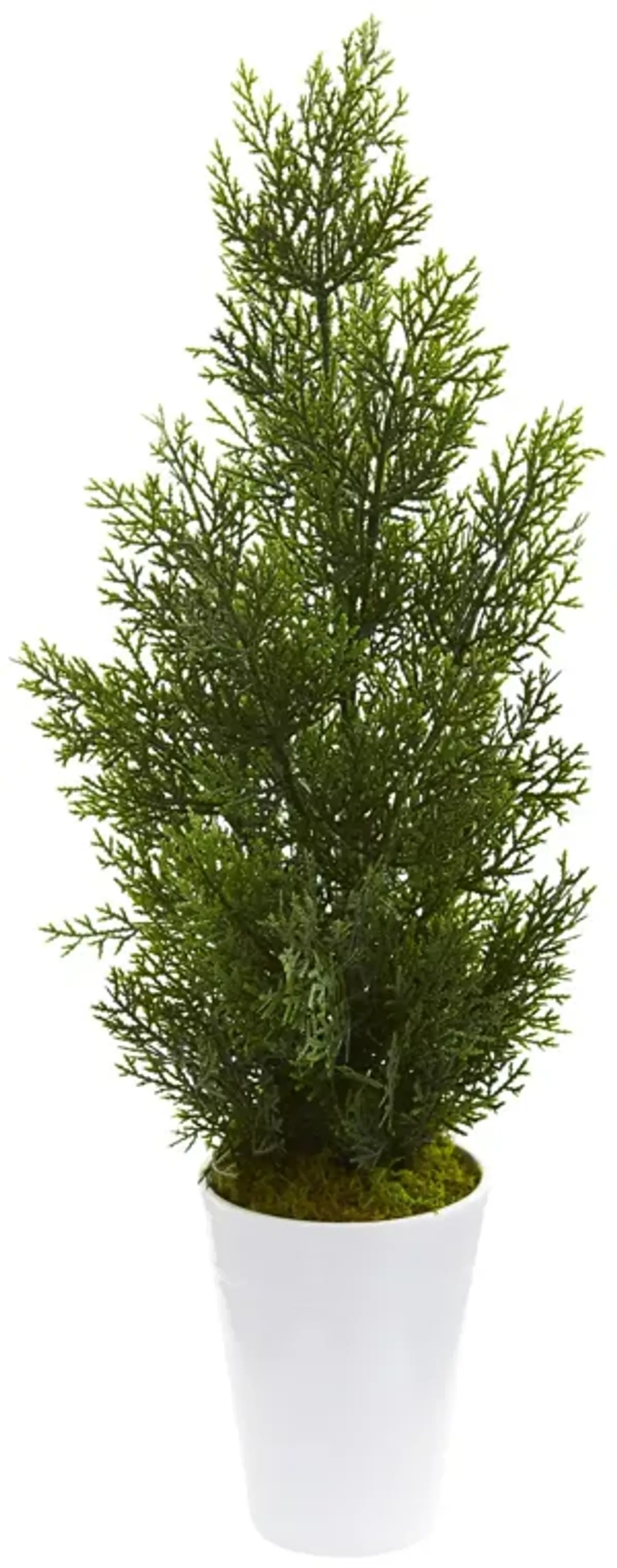 Hivvago 27 Inches Mini Cedar Artificial Pine Tree in Decorative Planter (Indoor/Outdoor)