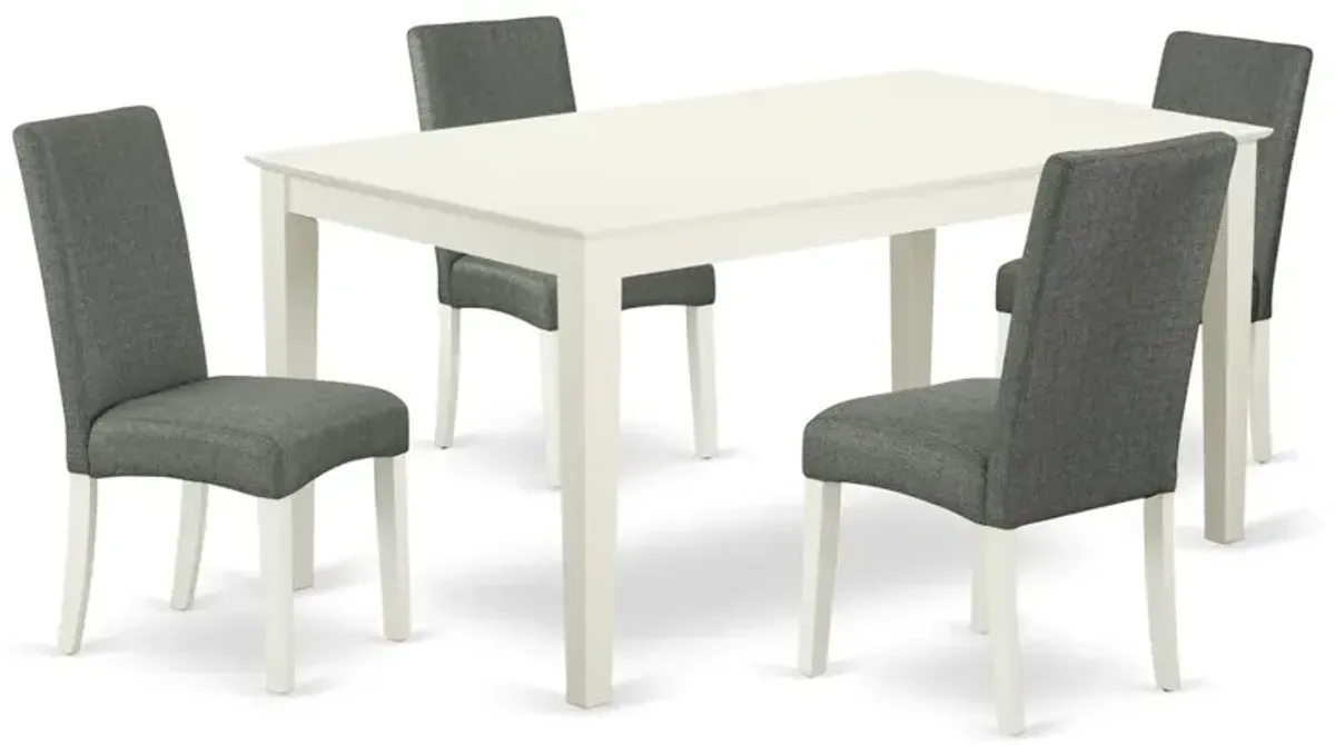 Dining Room Set Linen White, CADR5-LWH-07