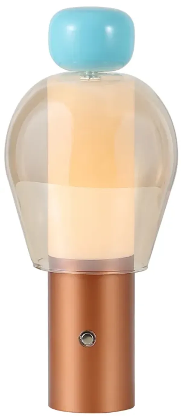 Evonne 10.75" Modern Glam Candle-Style Rechargeable/Cordless Dimmable Integrated LED Table Lamp with Touch Sensor