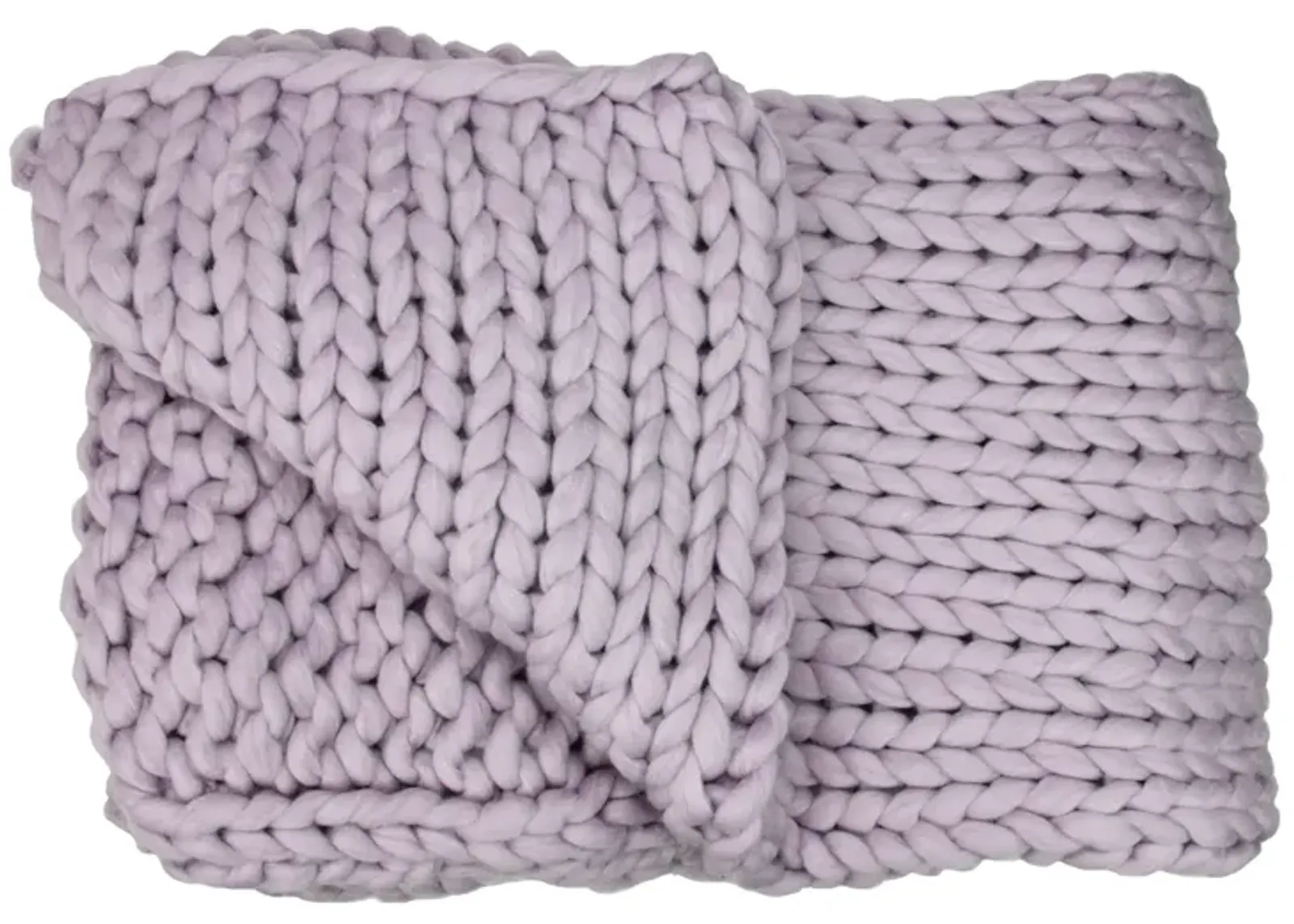 Light Purple Cable Knit Plush Throw Blanket 50 x 60