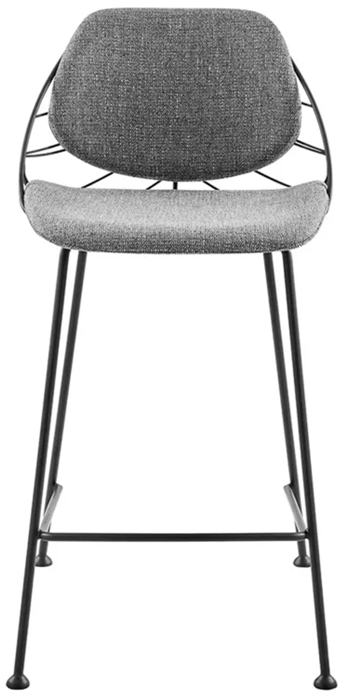 Set of Two Leaf Gray Counter Stools
