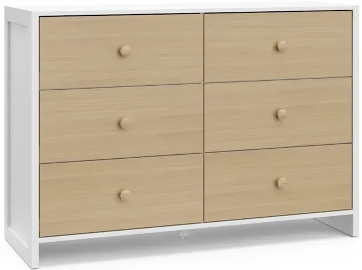 Storkcraft Calabasas 6 Drawer Dresser (White with Driftwood)