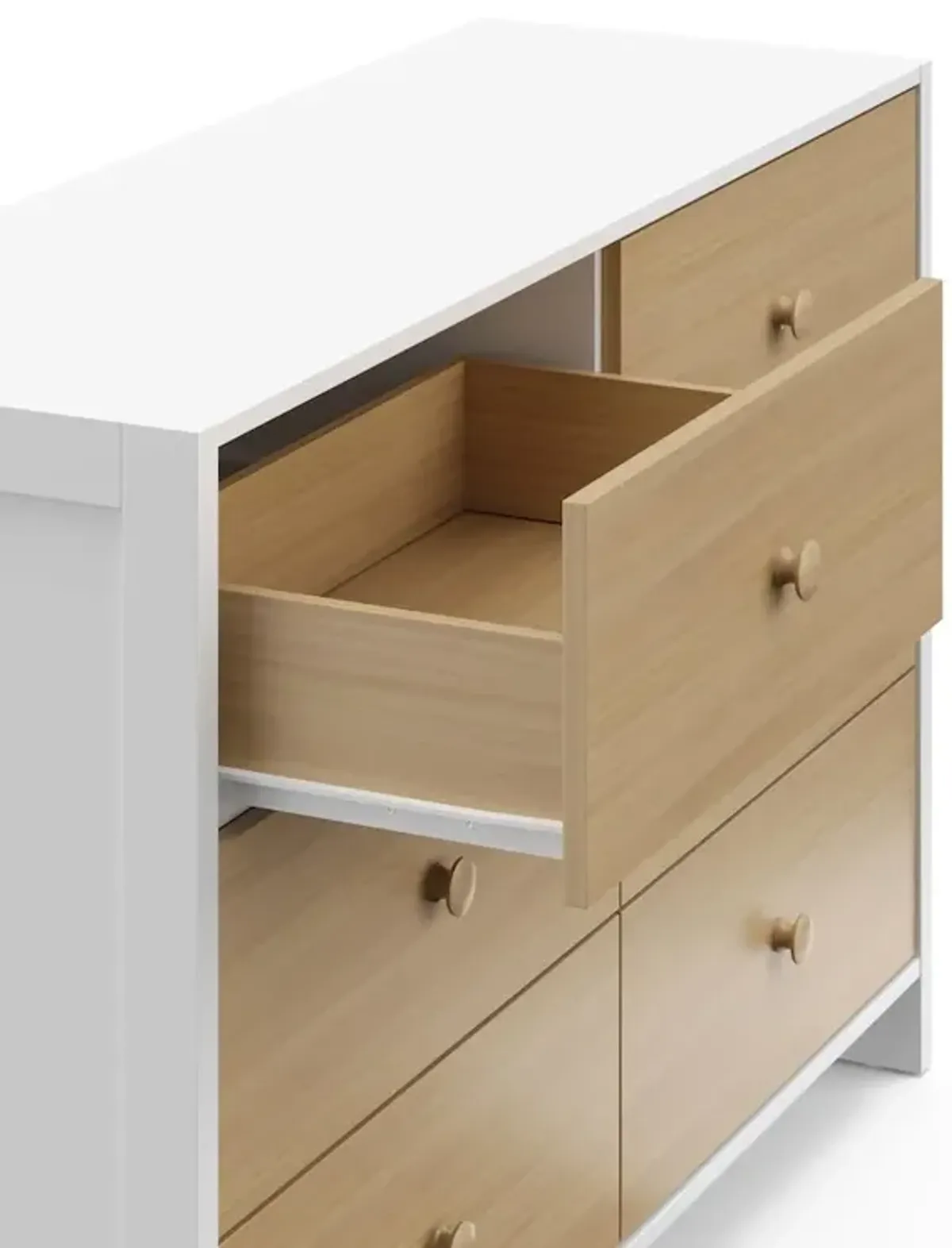 Storkcraft Calabasas 6 Drawer Dresser (White with Driftwood)