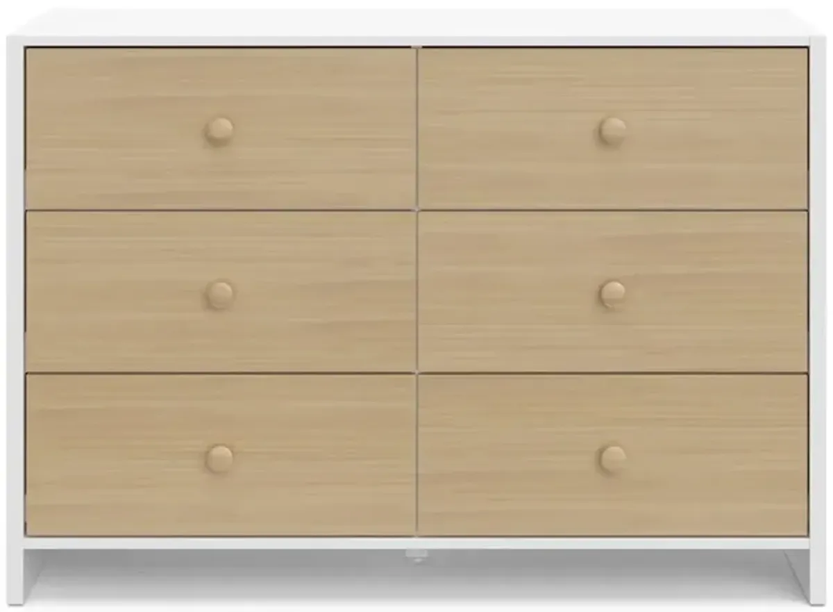 Storkcraft Calabasas 6 Drawer Dresser (White with Driftwood)