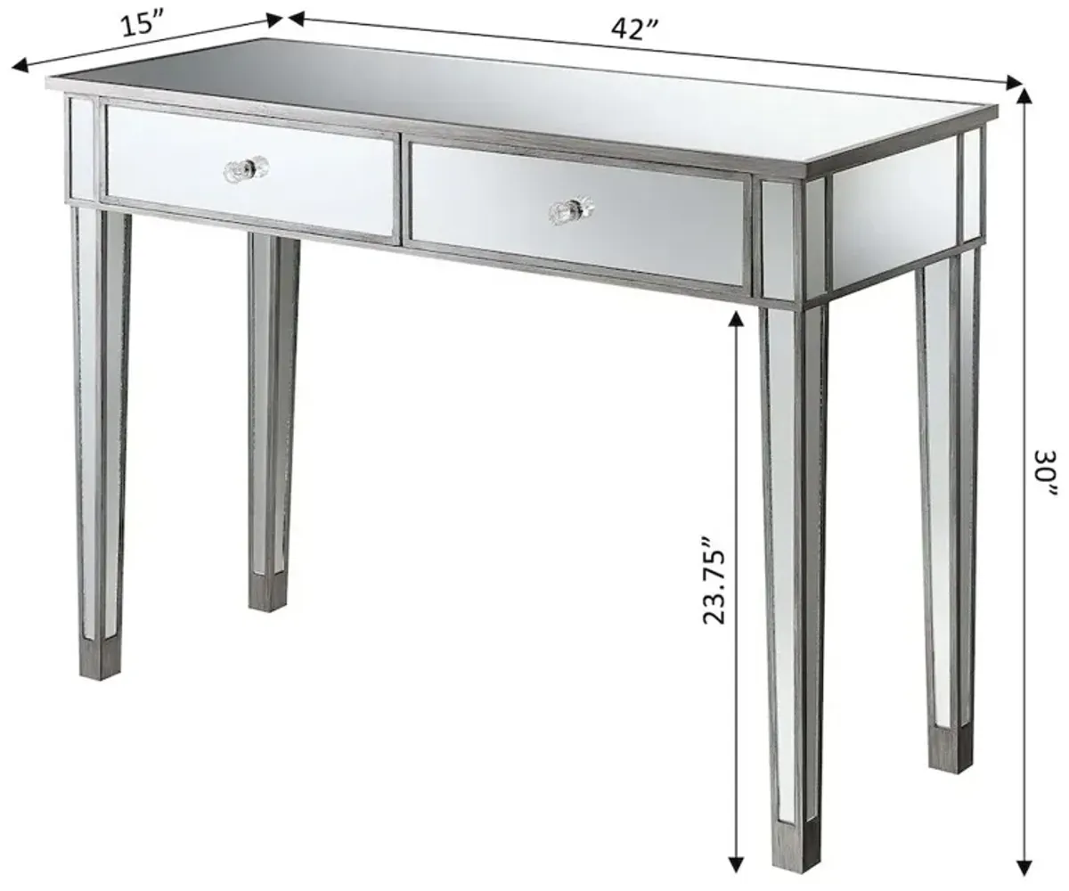 Convience Concept, Inc. Gold Coast Mirrored 2 Drawer Desk/Console Table