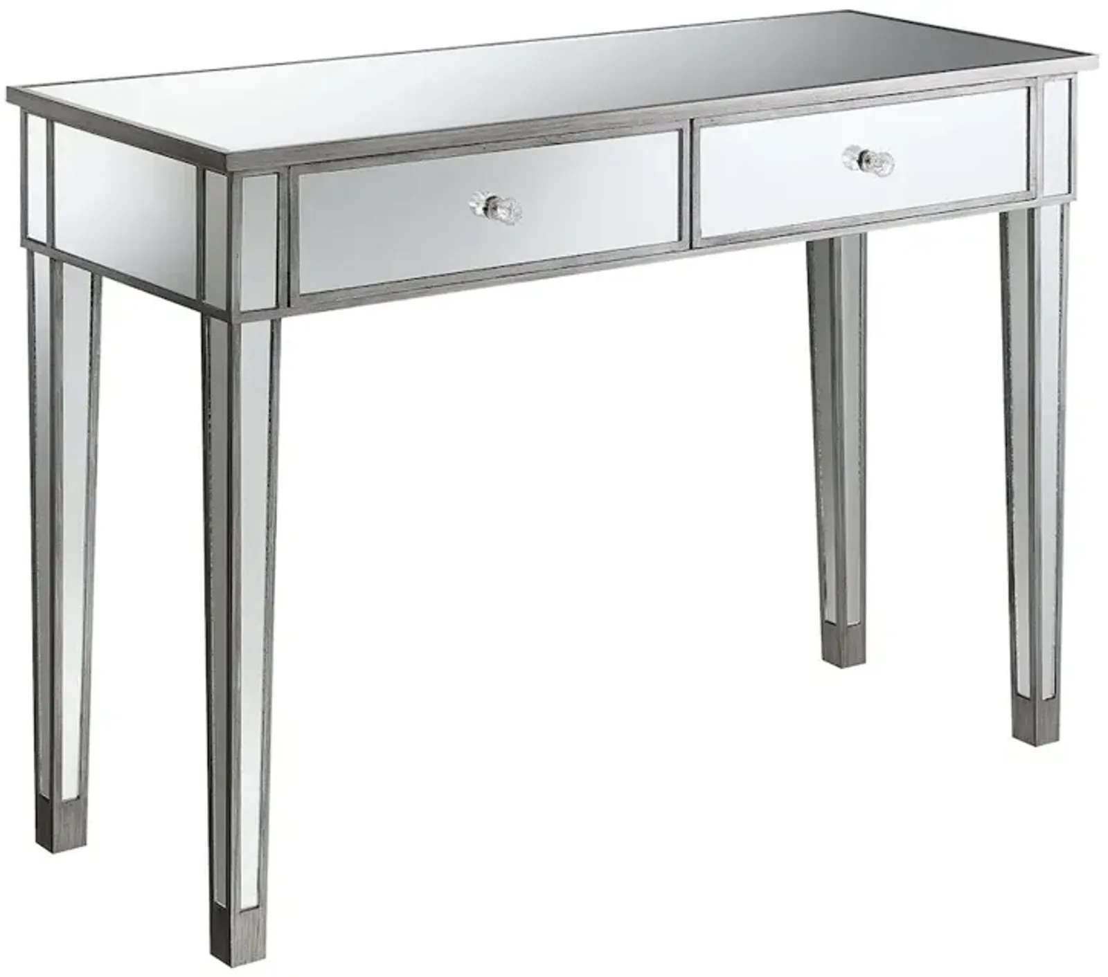 Convience Concept, Inc. Gold Coast Mirrored 2 Drawer Desk/Console Table